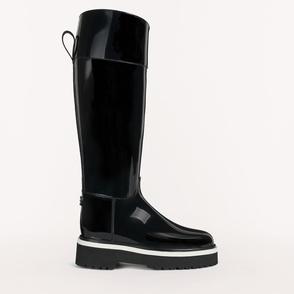 Furla Rainbow Boots Black White Women South Africa NX4712693